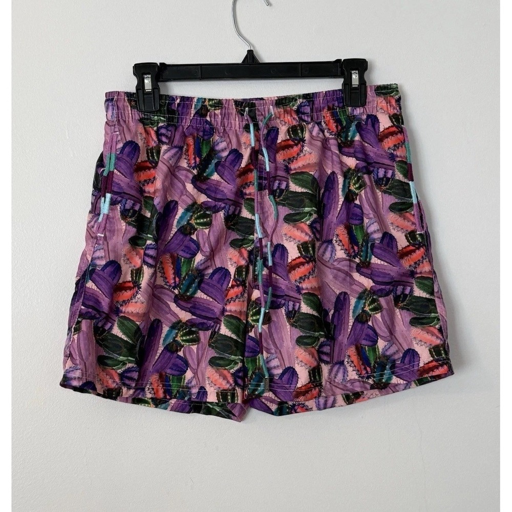 Men's 98 Coast‎ Avenue By Mildred Rubin Swim Trunks Purple Cactus XL